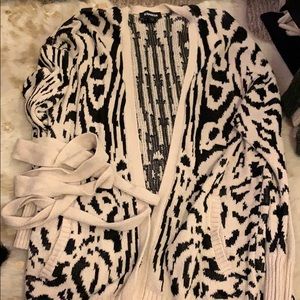 Express animal print cardigan